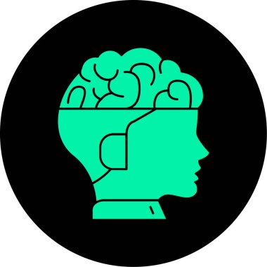 Beyin simgesi, modern vektör çizimi