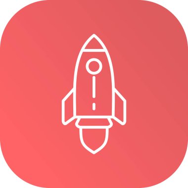 Roket simgesi soyut arkaplanda izole edildi