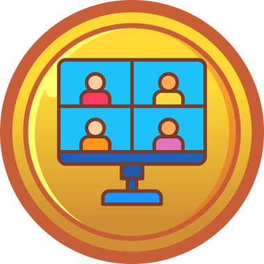 iş konferansı simgesi, vektör illüstrasyonu