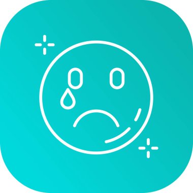 Negatif işaretli uzun gölge üzgün uygulama düğmesinin gösterimi