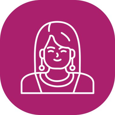 Kadın. Web simgesi basit illüstrasyon