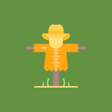 Düz simge ve uzun gölge çiftçisi