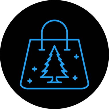 çanta noel hediyesi simgesi ana hatlarıyla