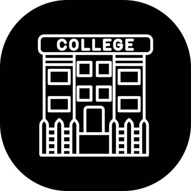 Üniversite. Web simgesi basit illüstrasyon