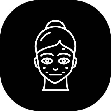 Saç stili ve yüz çizimi olan güzel bir kız.