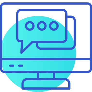 dizüstü sohbet simgesi vektör çizimi