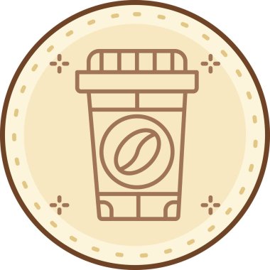 Kahve. Web simgesi basit illüstrasyon