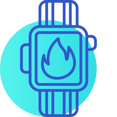 beyaz arkaplanda izole edilmiş ince çizgi biçiminde ateş simgesi vektör çizimi