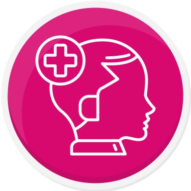 Kafası ve steteskopu olan kadın doktor, vektör çizimi