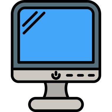 bilgisayar ekranı simgesi. dizin bilgisayar ekranı vektör rengi düz izole