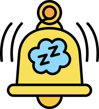 Alarm çanı simgesi. ana alarm saat vektör rengi düz izole