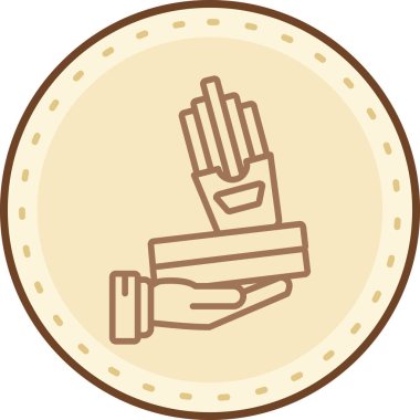 Parayla el. Web simgesi basit illüstrasyon