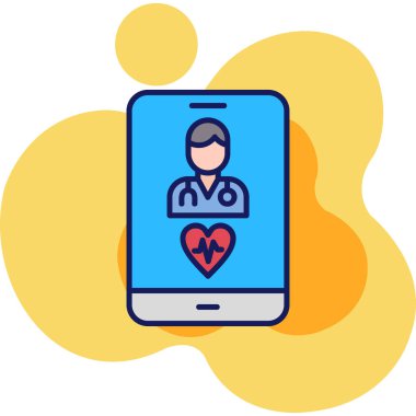 mobil sağlık simgesi, basit vektör illüstrasyonu