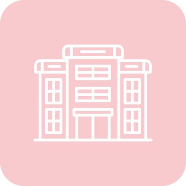 Bir bina simgesinin vektör illüstrasyonu