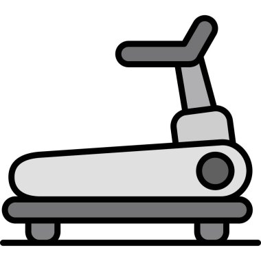 Koşu bandı simgesi. ağ ve beyaz için izole edilmiş taslak çizim vektörü vektörü