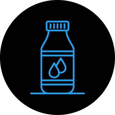 Petrol ikonu, şişe ve şişenin vektör çizimi