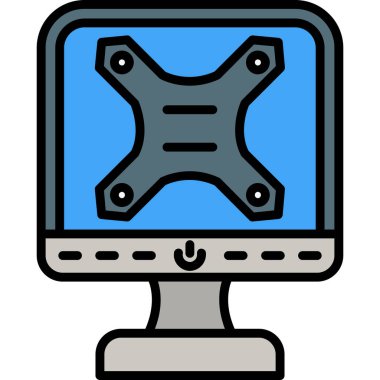 Bilgisayar monitörü simgesi. vektör illüstrasyonu