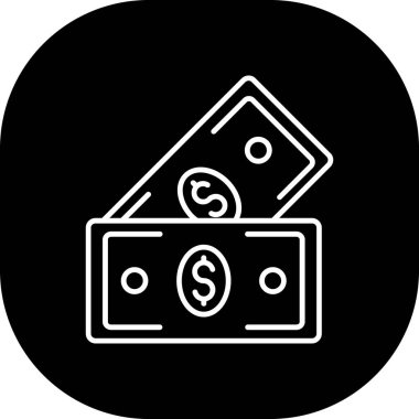 Para simgesi, vektör illüstrasyonu basit tasarım