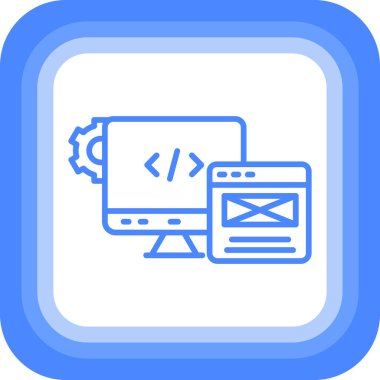 Web geliştirme simgesi. Basit resimleme