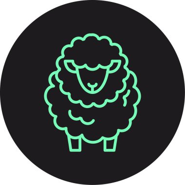 güzel koyun başı çizgi vektör simgesi