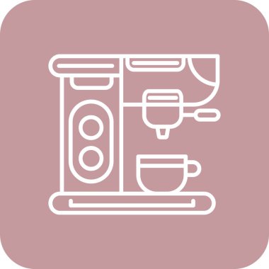 Kahve makinesi. Web simgesi basit illüstrasyon