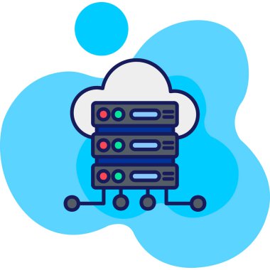 Bulut hesaplama ağı simgesi doldurulmuş ana hatlar biçiminde