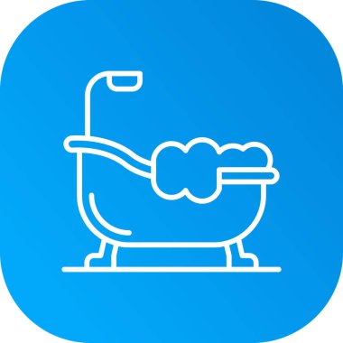 Beyaz arka planda izole edilmiş ana hatlı tuvalet klozeti ikonu. Vektör.