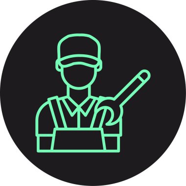 Mekanik simge, vektör illüstrasyonu basit tasarım