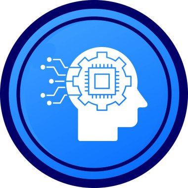 Yapay zeka simgesi, basit illüstrasyon tasarımı