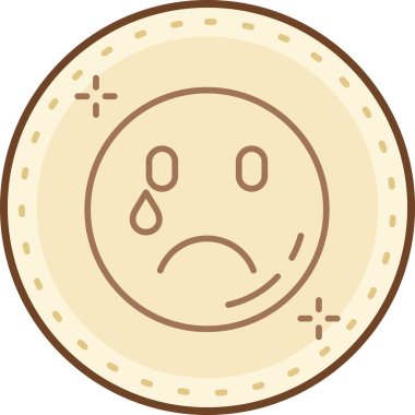 Üzücü madeni para ikonu vektör illüstrasyonu