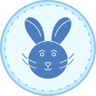 Paskalya tavşanı simgesi, basit vektör çizim