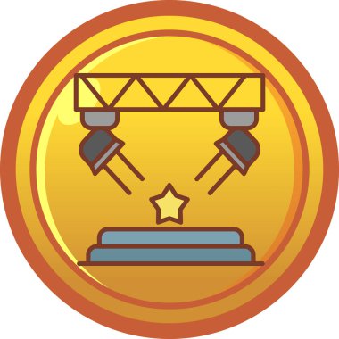 Altın ödül kupa simgesi düz stil