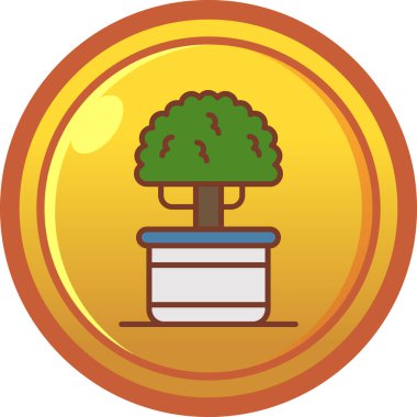 Çiçek pot simgesi, karikatür tarzı