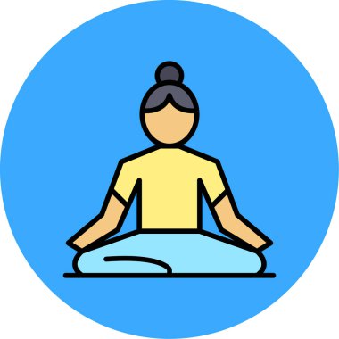 yoga. Web simgesi basit illüstrasyon