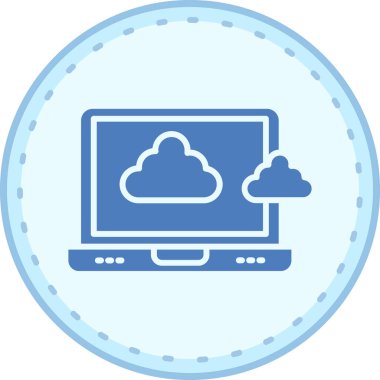 Bulut Hesaplama. Web simgesi basit illüstrasyon