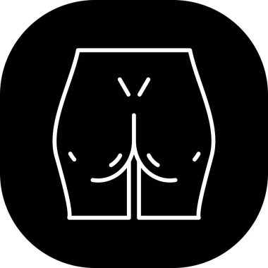 beyaz arkaplanda izole edilmiş şort simgesi ve vektör illüstrasyonu