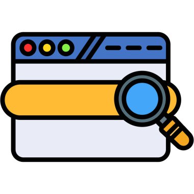 Arama motoru simgesi vektörü. Arama motoru sembolü. renk kontur sembolü resimlemesi