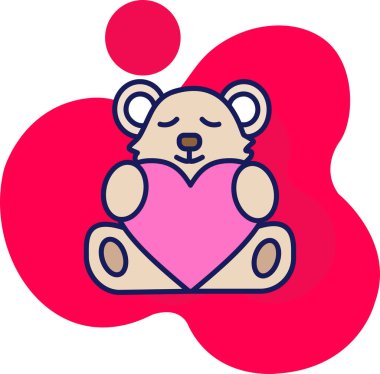 Hayvan sevgisi kalp simgesi - taslak biçiminde