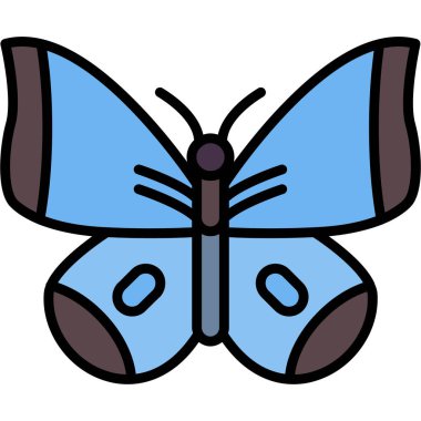 Kelebek ikonu. taslak kelebek vektör simgesi rengi düz izole