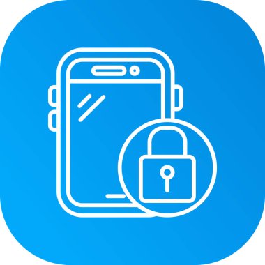 Taslak biçimdeki mobil kilit simgesi izole edilmiş arkaplan