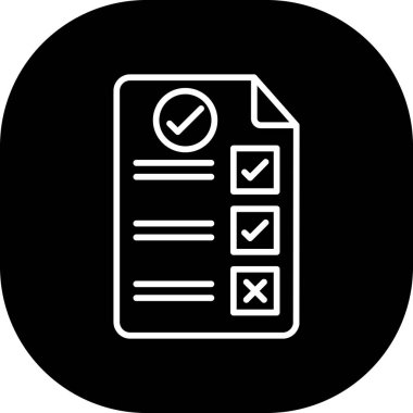 Kontrol listesi simgesi, vektör illüstrasyonu