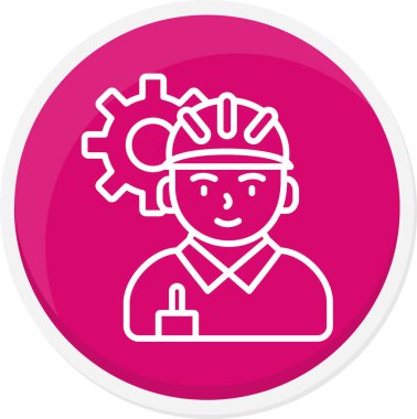 Vites simgesi olan adam, vektör çizimi