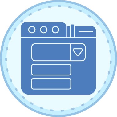 Tarayıcı web tasarım simgesi doldurulmuş ana hatlar biçiminde