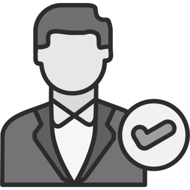 Kravat simgesi, vektör, illüstrasyon tasarımı olan bir iş adamı