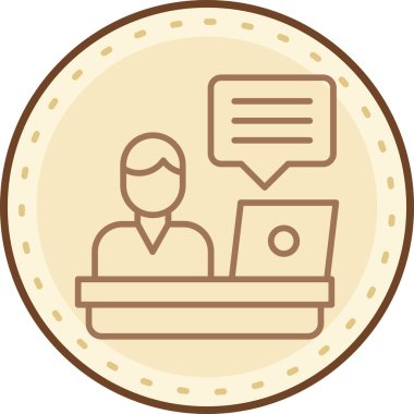 Bir dizüstü bilgisayar simgesinin vektör illüstrasyonu