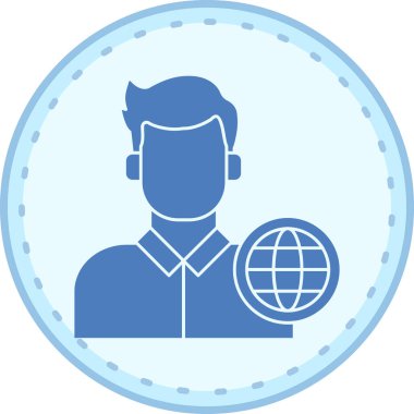 Elinde küresi olan bir adamın vektör çizimi