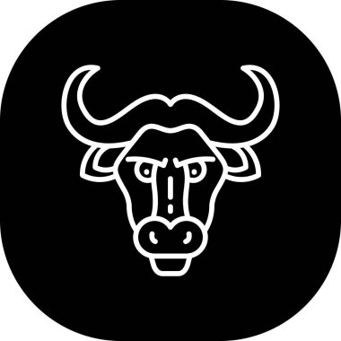 Boğa kafası ikonu. Beyaz arkaplanda izole edilmiş herhangi bir web tasarımı için baş vektör simgesinin basit çizimi