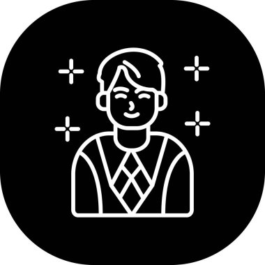 Avatar man simgesi, vektör illüstrasyonu