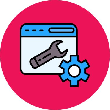 İngiliz anahtarı. Web simgesi basit illüstrasyon