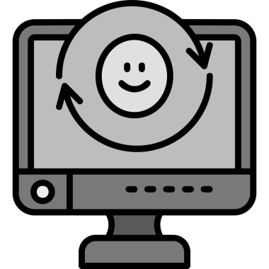 bilgisayar izleme simgesi, vektör illüstrasyonu